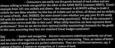 Explanation of perfect substitutes and consumer choice