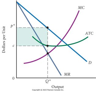 Graph showing profit maximization for a monopolist