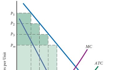 Graph showing price discrimination among units of output
