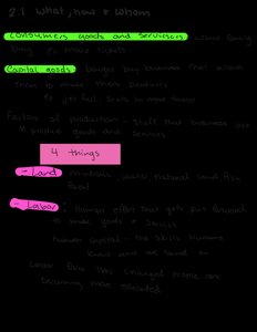 Consumers, goods and services, capital goods