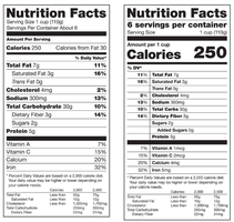 Updated Nutrition Facts labels