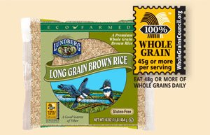 Whole grain brown rice packaging
