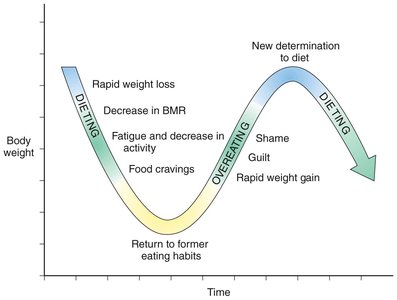 Graph showing the cycle of dieting and weight regain