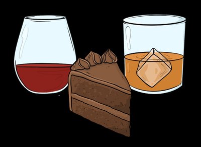 Alcohol and cake as high energy density foods