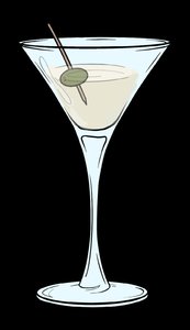 Martini glass representing alcohol calories