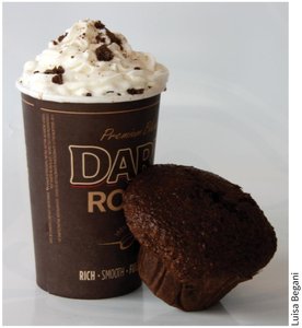 Image of a high-calorie coffee and muffin
