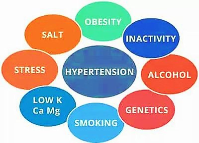 Hypertension risk factors diagram