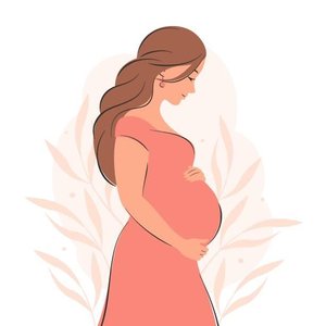 Pregnant woman illustration (gestational diabetes)