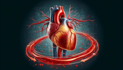 Anatomical illustration of the heart and blood vessels