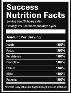 Success Nutrition Facts panel