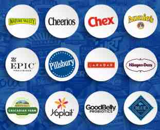 Logos of various food brands