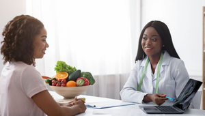 Registered dietitian consulting with a client