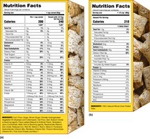 Nutrition Facts labels for two cereal products