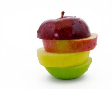 Sliced apple showing variety in food choices