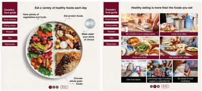 Canada's Food Guide 2019 plate and healthy eating habits
