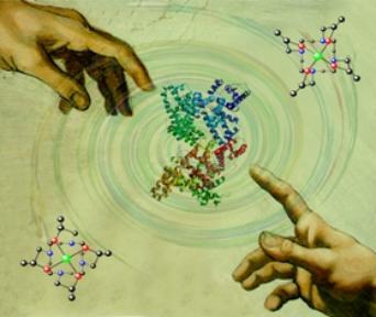 Artistic representation of biomolecules and molecular interactions