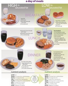 A day of meals: high vs low saturated fat