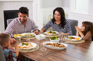 Family eating a healthy meal together