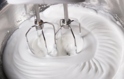 Mechanical agitation of egg whites