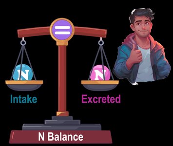 Nitrogen balance: intake equals excreted