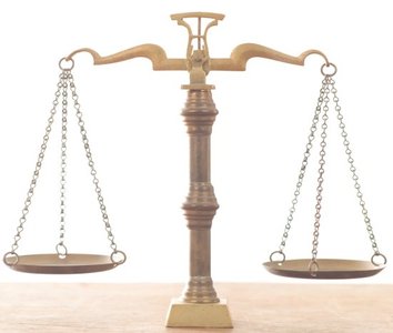 Balanced scale representing energy balance