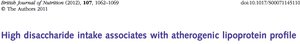 High disaccharide intake and lipoprotein profile