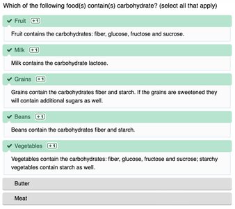 Carbohydrates in fruit answer key