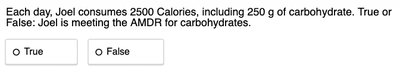 AMDR for carbohydrates answer key