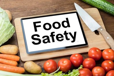 Food Safety concept with vegetables and knife