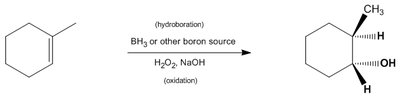 Hydroboration-oxidation of methylcyclohexene