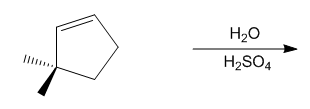 Cyclopentene reacts with H2O and H2SO4