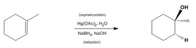 Oxymercuration-reduction of methylcyclohexene