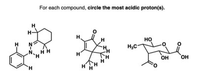 acidic protons in molecules