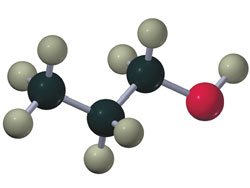 Ball-and-stick model of methyl alcohol