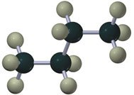 Ball-and-stick model of propane