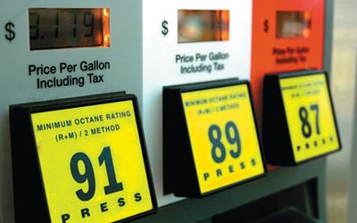 Gasoline pump with octane ratings