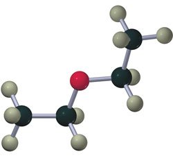 Ball-and-stick model of diethyl ether