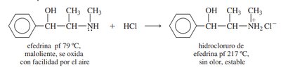 Ephedrine and its hydrochloride salt