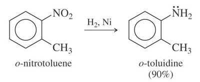 Example: o-nitrotoluene to o-toluidine