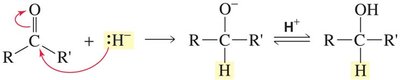 Hydride addition to carbonyl