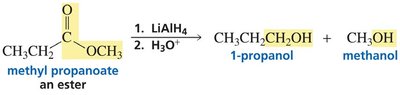LiAlH4 reduction of methyl propanoate