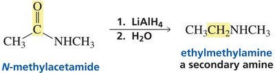 LiAlH4 reduction of N-methylacetamide