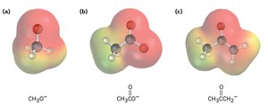 Electrostatic potential maps of conjugate bases