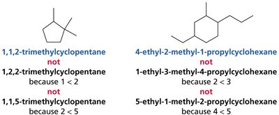 Multi-substituted cycloalkane numbering