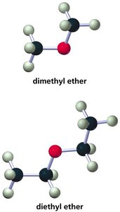 Dimethyl ether and diethyl ether structures