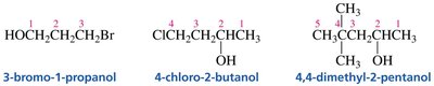 Functional group gets lowest number in alcohol nomenclature