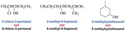 Lowest number for substituent if functional group numbering is equal