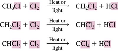 Multiple halogenation reactions