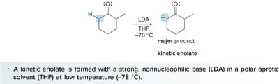 Kinetic enolate formation with LDA