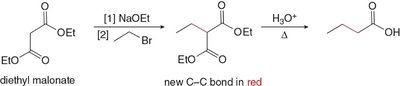 Example of malonic ester synthesis